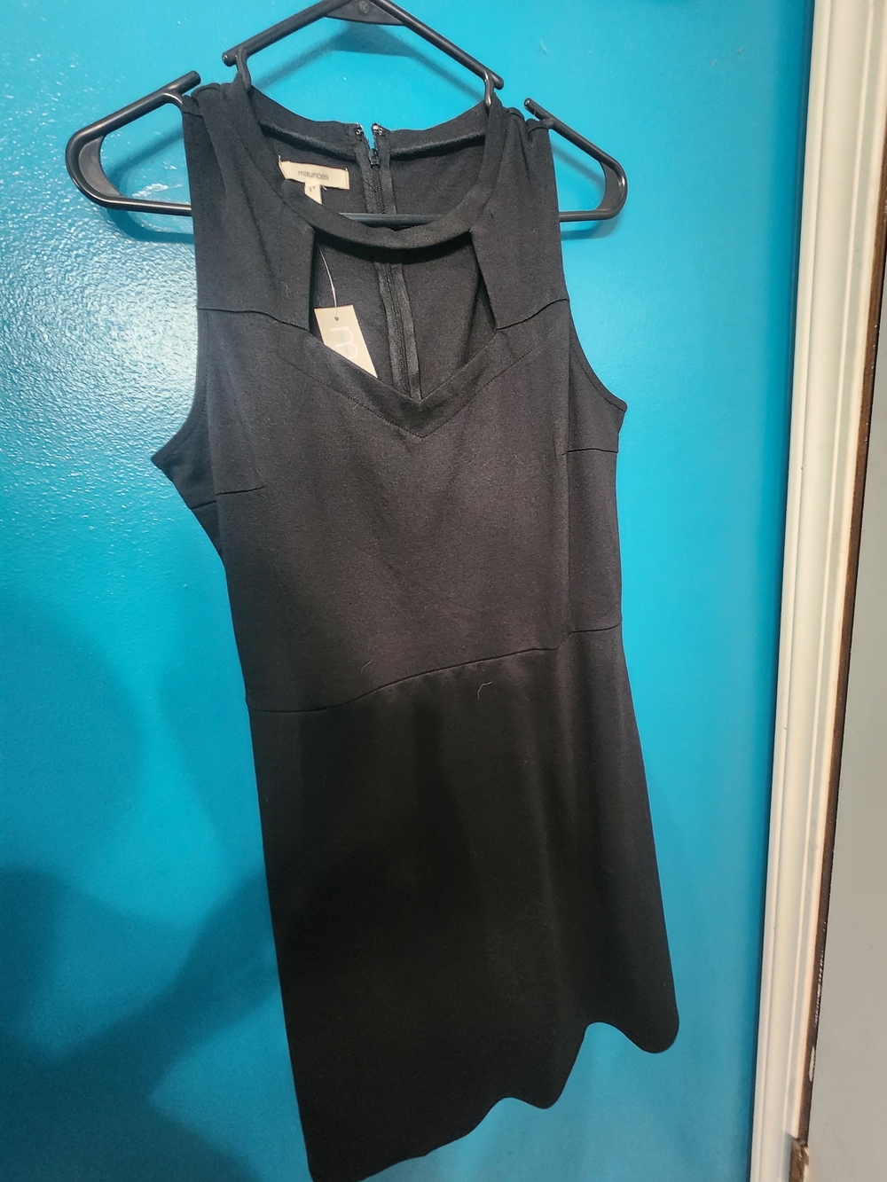 Maurices Black Sleeveless Mini Dress with Keyhole Neck